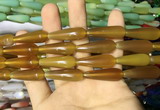 CAA2066 15.5 inches 10*30mm teardrop agate beads wholesale