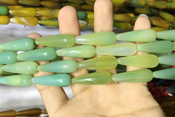 CAA2068 15.5 inches 10*30mm teardrop agate beads wholesale