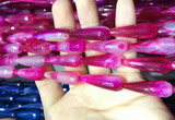 CAA2097 15.5 inches 10*30mm faceted teardrop agate beads