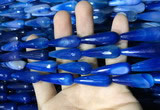 CAA2100 15.5 inches 10*30mm faceted teardrop agate beads