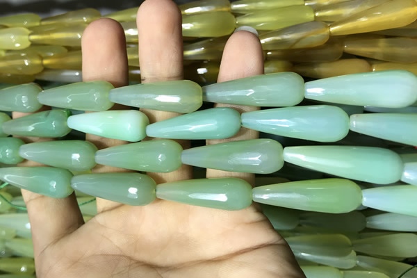 CAA2104 15.5 inches 10*30mm faceted teardrop agate beads