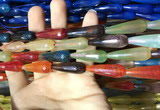 CAA2106 15.5 inches 10*30mm faceted teardrop agate beads