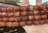 CAA2119 15.5 inches 10*14mm drum agate beads wholesale