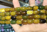 CAA2123 15.5 inches 10*14mm drum agate beads wholesale