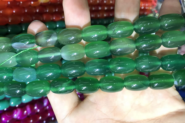 CAA2125 15.5 inches 10*14mm drum agate beads wholesale