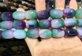 CAA2147 15.5 inches 13*18mm faceted drum agate beads wholesale