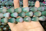 CAA2163 15.5 inches 15*20mm faceted teardrop agate beads