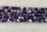 CAA2213 15.5 inches 8mm faceted round banded agate beads