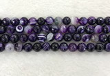 CAA2214 15.5 inches 10mm faceted round banded agate beads