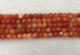 CAA2227 15.5 inches 8mm faceted round banded agate beads