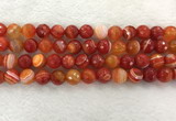 CAA2229 15.5 inches 12mm faceted round banded agate beads