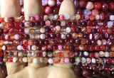 CAA2232 15.5 inches 4mm faceted round banded agate beads