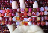 CAA2235 15.5 inches 10mm faceted round banded agate beads