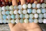 CAA2243 15.5 inches 12mm faceted round banded agate beads