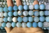 CAA2247 15.5 inches 14mm faceted round banded agate beads