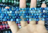 CAA2250 15.5 inches 6mm faceted round banded agate beads