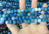 CAA2251 15.5 inches 8mm faceted round banded agate beads