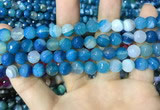 CAA2252 15.5 inches 10mm faceted round banded agate beads