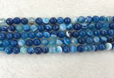 CAA2258 15.5 inches 8mm faceted round banded agate beads