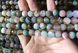 CAA2266 15.5 inches 10mm faceted round banded agate beads