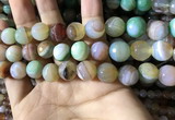 CAA2268 15.5 inches 14mm faceted round banded agate beads