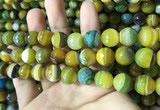 CAA2274 15.5 inches 12mm faceted round banded agate beads