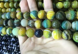 CAA2275 15.5 inches 14mm faceted round banded agate beads