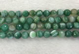 CAA2281 15.5 inches 12mm faceted round banded agate beads