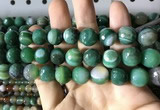 CAA2290 15.5 inches 14mm faceted round banded agate beads