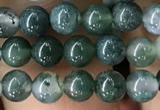 CAA2356 15.5 inches 4mm round moss agate beads wholesale