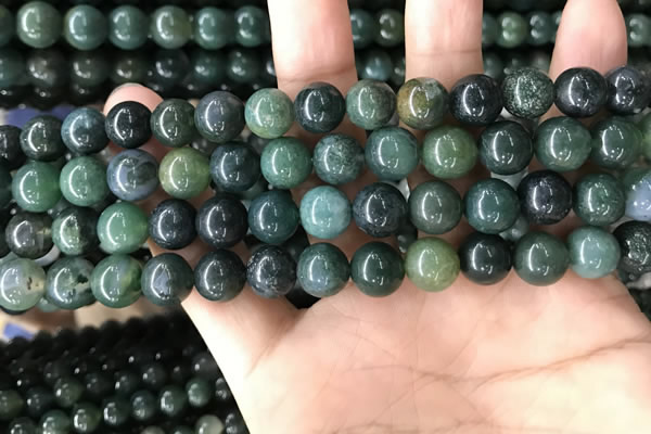 CAA2359 15.5 inches 10mm round moss agate beads wholesale