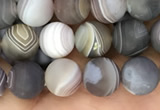 CAA2391 15.5 inches 4mm round matte Botswana agate beads wholesale