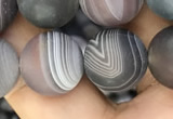 CAA2395 15.5 inches 12mm round matte Botswana agate beads wholesale