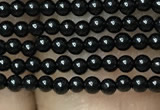 CAA2400 15.5 inches 2mm round black agate beads wholesale