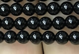 CAA2402 15.5 inches 4mm round black agate beads wholesale