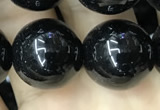 CAA2408 15.5 inches 16mm round black agate beads wholesale