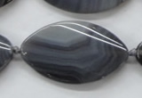 CAA243 15.5 inches 26*43mm twisted marquise grey line agate beads