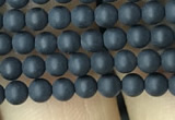 CAA2445 15.5 inches 2mm round matte black agate beads wholesale