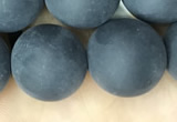 CAA2455 15.5 inches 20mm round matte black agate beads wholesale