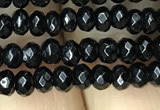 CAA2468 15.5 inches 2*4mm faceted rondelle black agate beads