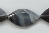 CAA250 15.5 inches 22*30mm faceted marquise grey line agate beads