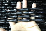 CAA2522 15.5 inches 12*40mm faceted teardrop black agate beads