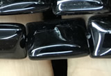 CAA2567 15.5 inches 12*16mm rectangle black agate beads wholesale