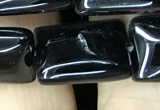 CAA2568 15.5 inches 13*18mm rectangle black agate beads wholesale