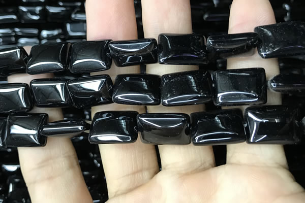 CAA2569 15.5 inches 15*20mm rectangle black agate beads wholesale