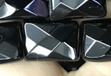 CAA2621 15.5 inches 13*18mm faceted rectangle black agate beads