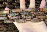 CAA2664 15.5 inches 10*28mm - 11*30mm rice tibetan agate dzi beads