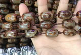 CAA2667 15.5 inches 14*21mm - 16*22mm drum tibetan agate dzi beads