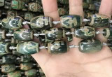 CAA2671 15.5 inches 13*22mm - 15*23mm drum tibetan agate dzi beads