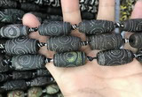 CAA2673 15.5 inches 12*30mm - 14*30mm rice tibetan agate dzi beads